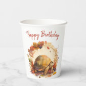 Gobelets En Papier Vues automne / automne Tortoise - fête d'anniversa (Verso)