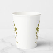 Gobelets En Papier W Tasse de papier Gold Crest initiale (Droite)