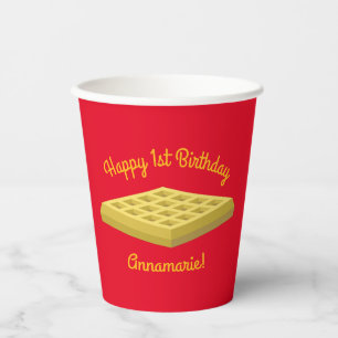 Gobelets En Papier Waffle Cute Breakfast Brunch Enfants 1er Anniversa