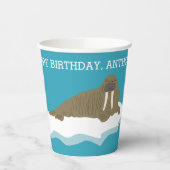 Gobelets En Papier Walrus sur une Iceberg Custom Birday Party (Gauche)