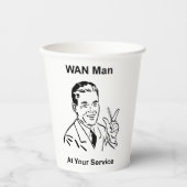 Gobelets En Papier WAN Man À Votre Service Retro Tech (Recto)