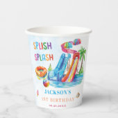 Gobelets En Papier Water Slide Splish Splash Birthday Party (Recto)