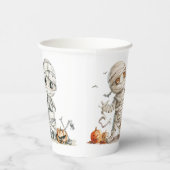 Gobelets En Papier Watercolor Dancing Mummies Citrouille (Droite)