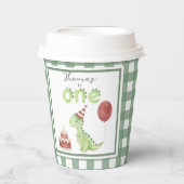 Gobelets En Papier Watercolor Dinosaur 1st birthday (Recto)