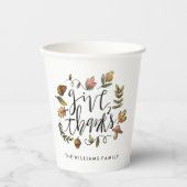 Gobelets En Papier Watercolor Fall Wreath Thanksgiving Celebration (Recto)