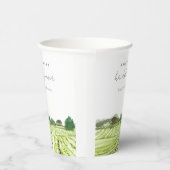 Gobelets En Papier Watercolor Green Vineyard Fête des mariées (Droite)