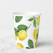 Gobelets En Papier Watercolor Lemon Wedding | Summer Garden Citrus (Verso)