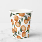 Gobelets En Papier Watercolor Little Cutie Orange Citrus (Recto)