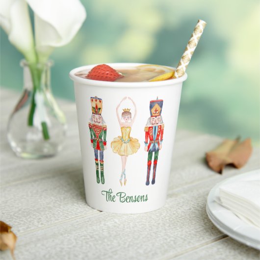 Gobelets En Papier Watercolor Nutcracker Ballet personnalisé (Insitu)