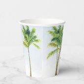 Gobelets En Papier Watercolor Palm Tree Beach Wedding (Droite)