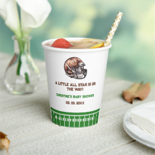 Gobelets En Papier Watercolor Sport Football Baby shower