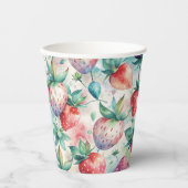 Gobelets En Papier Watercolor Strawberry (Recto)