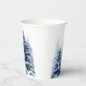 Gobelets En Papier Watercolor winter forest Christmas tree (Droite)