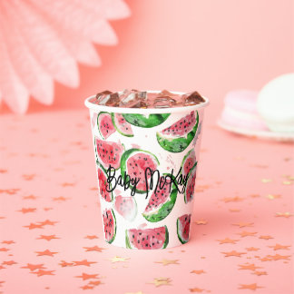 Gobelets En Papier Watermelon Baby Girl Douche