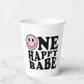 Gobelets En Papier Wavy Rose Preppy Smile One Happy Babe (Verso)