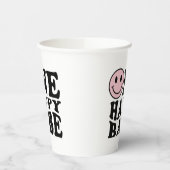 Gobelets En Papier Wavy Rose Preppy Smile One Happy Babe (Gauche)