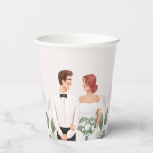 Gobelets En Papier Wedding Couple Illustration Paper Cup (Verso)