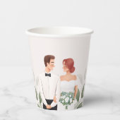 Gobelets En Papier Wedding Couple Illustration Paper Cup (Recto)