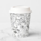 Gobelets En Papier Wedding Hand Drawn Design Coffee Cups (Gauche)