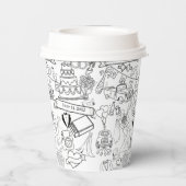 Gobelets En Papier Wedding Hand Drawn Design Coffee Cups (Verso)