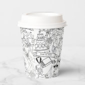 Gobelets En Papier Wedding Hand Drawn Design Coffee Cups (Recto)