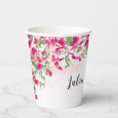 Gobelets En Papier Wedding shower forestier tropical des Bougainvilli (Recto)