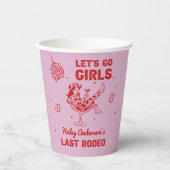 Gobelets En Papier Week-end de célibataire de Rodéo Cowgirl Disco (Recto)
