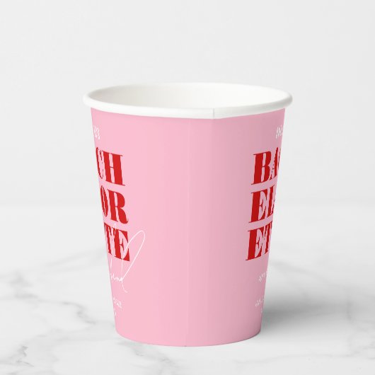 Gobelets En Papier Week-end Gras Rose & Rouge Bachelorette (Droite)