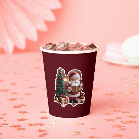 Gobelets En Papier Weihnachtsmann mit Tannenbaum in 3D -  (Insitu)