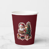 Gobelets En Papier Weihnachtsmann mit Tannenbaum in 3D -  (Verso)