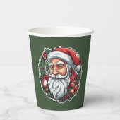 Gobelets En Papier Weihnachtsmannkopf mit Kranz -  (Verso)