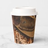 Gobelets En Papier Western Casquette et Lasso Graduation Party (Verso)