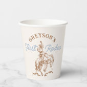 Gobelets En Papier Western Cowboy Premier Rodéo 1er Anniversaire (Recto)