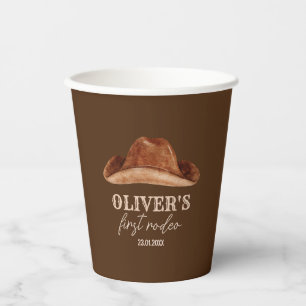 Gobelets En Papier Western First Rodeo Wild West Cowboy 1er anniversa