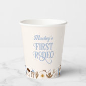 Gobelets En Papier Western First Rodeo Wild West Cowboy Blue Annivers (Verso)