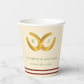 Gobelets En Papier Western Horseshoe Mariage (Recto)