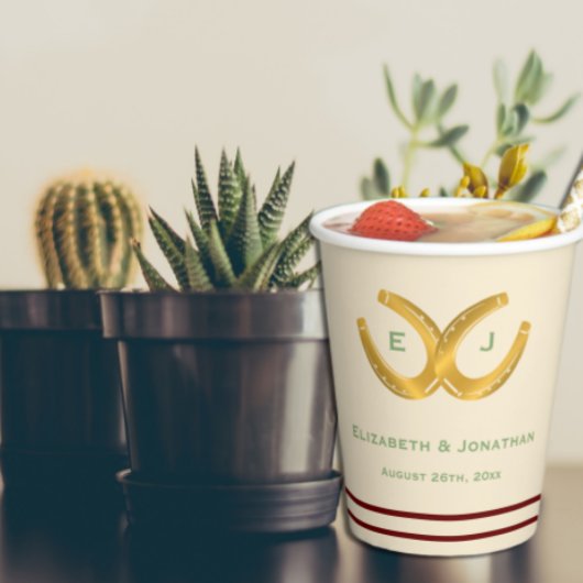 Gobelets En Papier Western Horseshoe Mariage