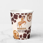 Gobelets En Papier Western premier rodéo saddup cheval fête d'anniver (Verso)