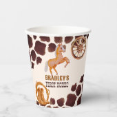 Gobelets En Papier Western premier rodéo saddup cheval fête d'anniver (Recto)