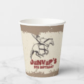 Gobelets En Papier Western Rodeo Cowboy fête d'anniversaire (Verso)