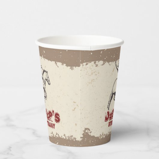 Gobelets En Papier Western Rodeo Cowboy fête d'anniversaire (Droite)