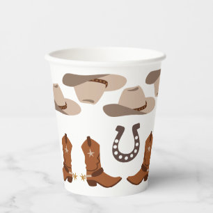 Gobelets En Papier Western Wild West Cowboy fête d'anniversaire