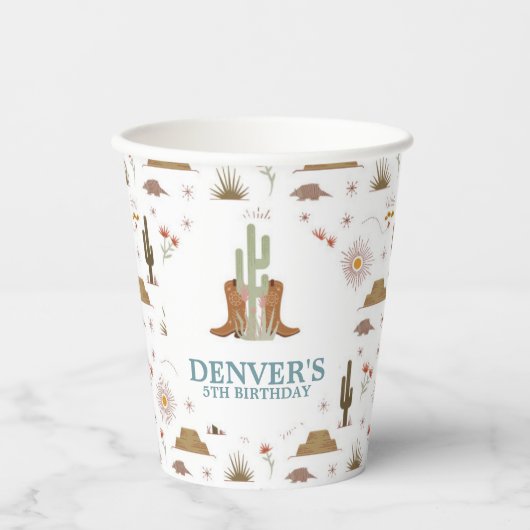 Gobelets En Papier Western Wild West Cowboy fête d'anniversaire (Recto)