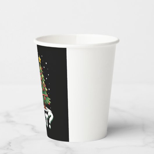 Gobelets En Papier What Funny Cat Pushing Christmas Tree Over Cat Xma (Gauche)