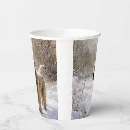 Gobelets En Papier Wheaten Terrier Laisser neiger Noël (Gauche)