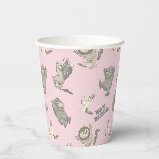 Gobelets En Papier Where the Wild Things Are Pink Star Pattern (Verso)