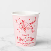 Gobelets En Papier Whimsical A Tini Bit Anniversaire rose et rouge (Verso)