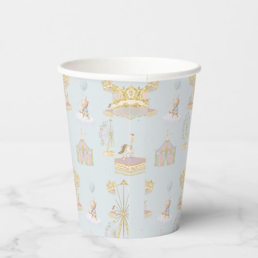 Gobelets En Papier Whimsical Amusement Park Carousel Baby Shower (Droite)