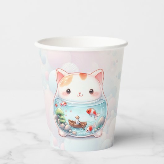 Gobelets En Papier Whimsical Cat Adventure (Recto)
