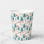 Gobelets En Papier Whimsical Christmas Tree and Snowman Paper cup (Verso)